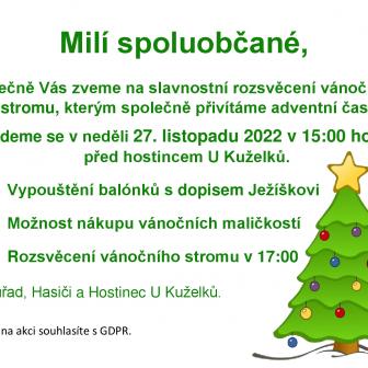 Rozsvěcení vánočního stromu 27. 11. 2022